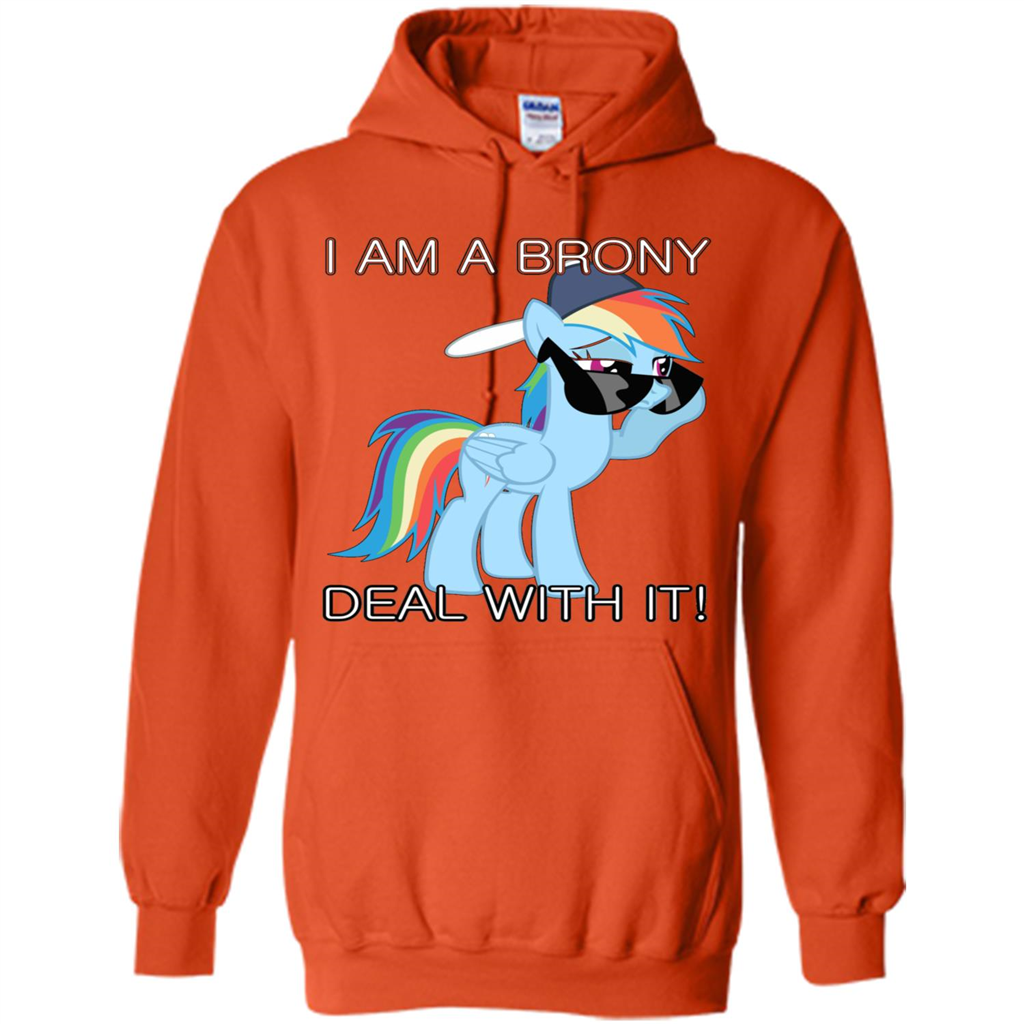 I Am A Brony Deal With It Rainbow Dash Brony T-shirt Orange