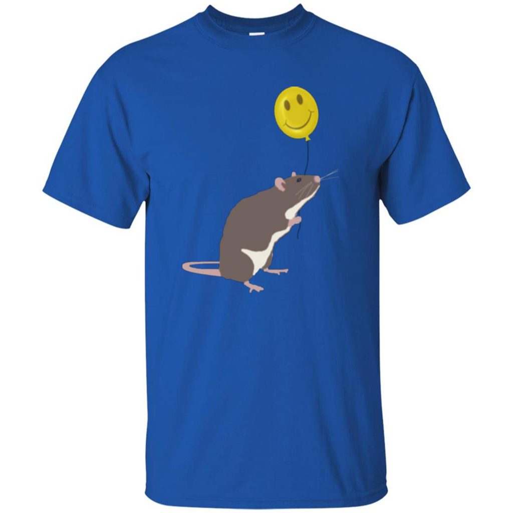Rat Holding A Smiley Faced Balloon T-shirt Royal