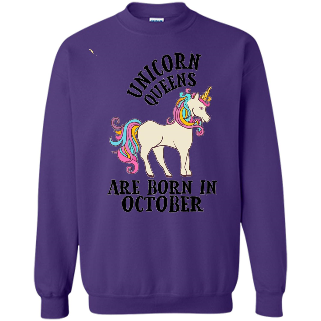 October Unicorn Birthday T-shirt Unicorn Queens Are Born In October Orange