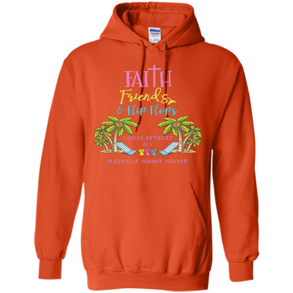 Ladies Beach Retreat 2017 T-shirt Faith Friends And Flip Flops Orange