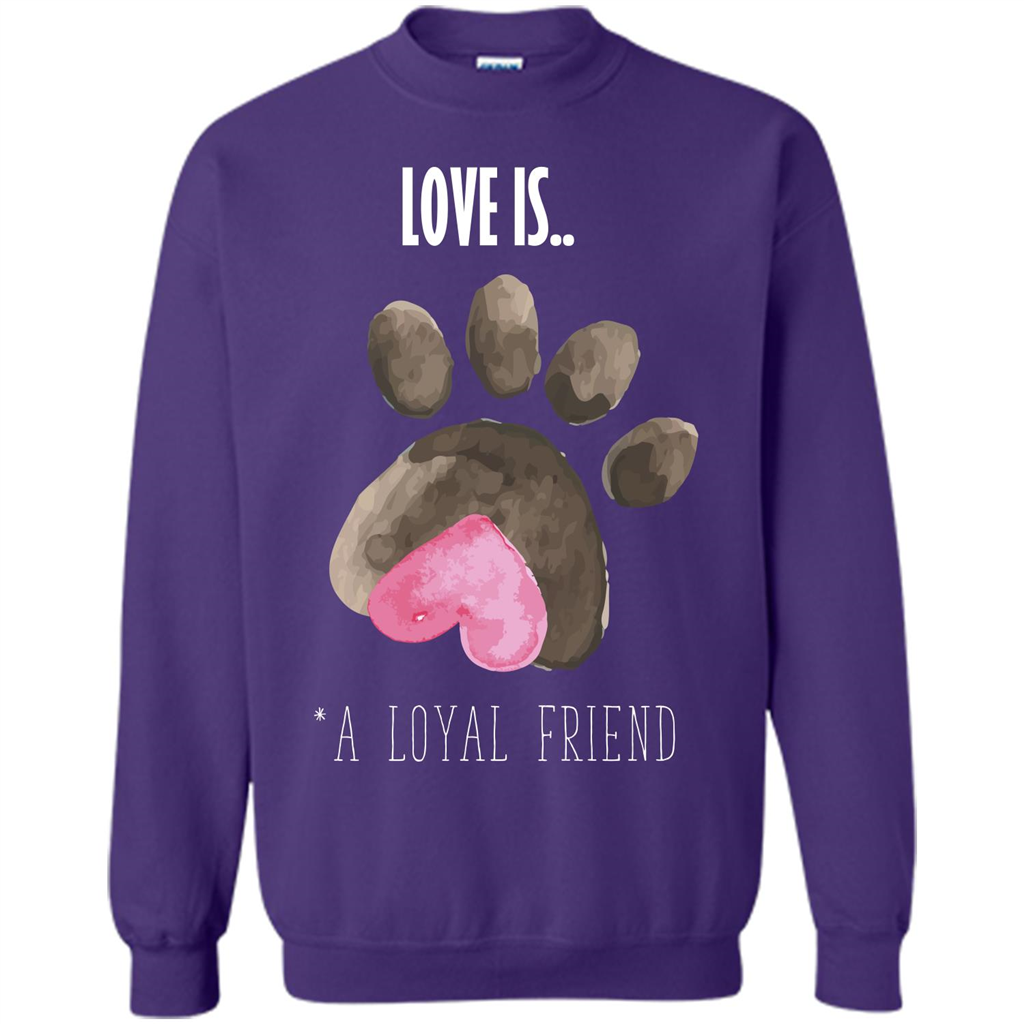 Dog Lover T-shirt Love is A loyal Friend Orange