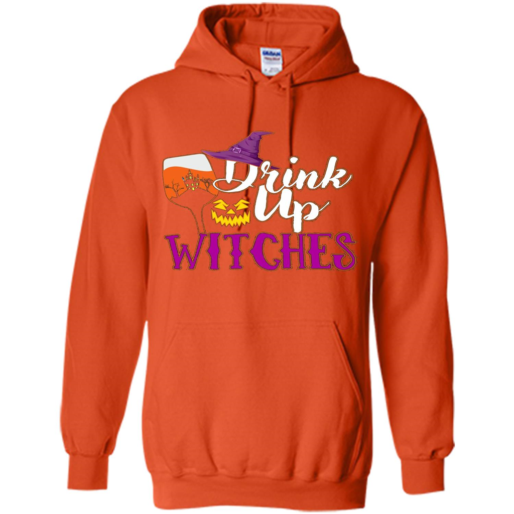 Drink Up Witches T Shirt Funny Halloween Costume Orange