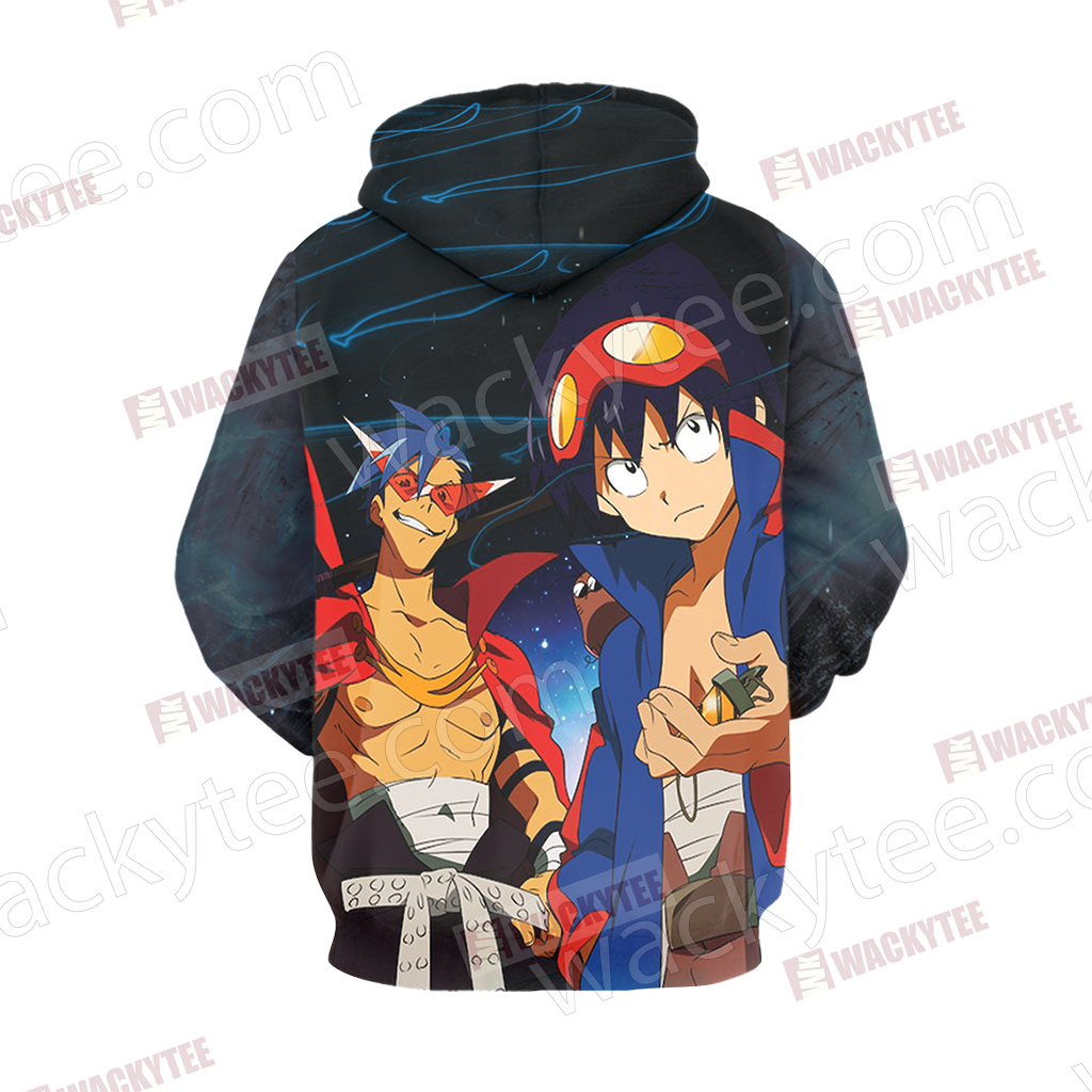 Gurren Lagann Simon and Kamina 3D Hoodie