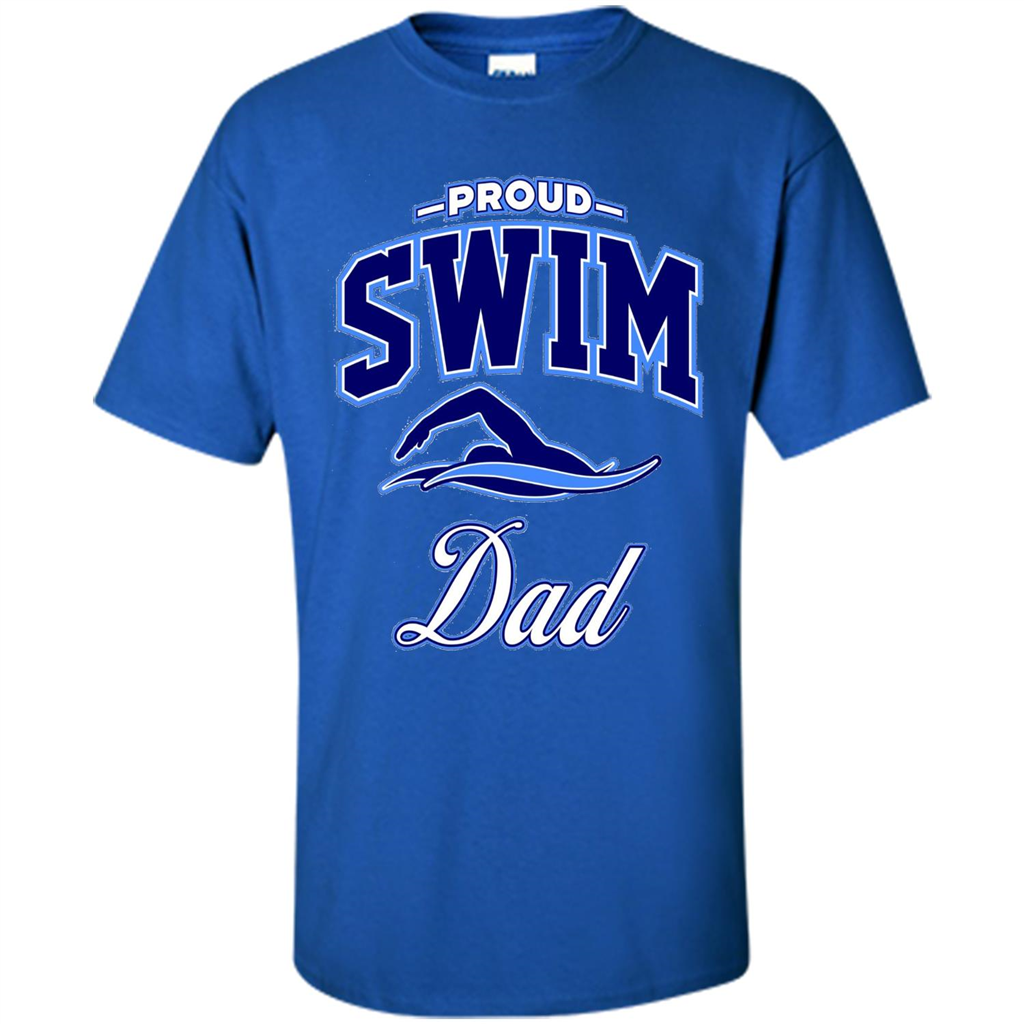 Men's Proud Swim Dad T-shirt Royal