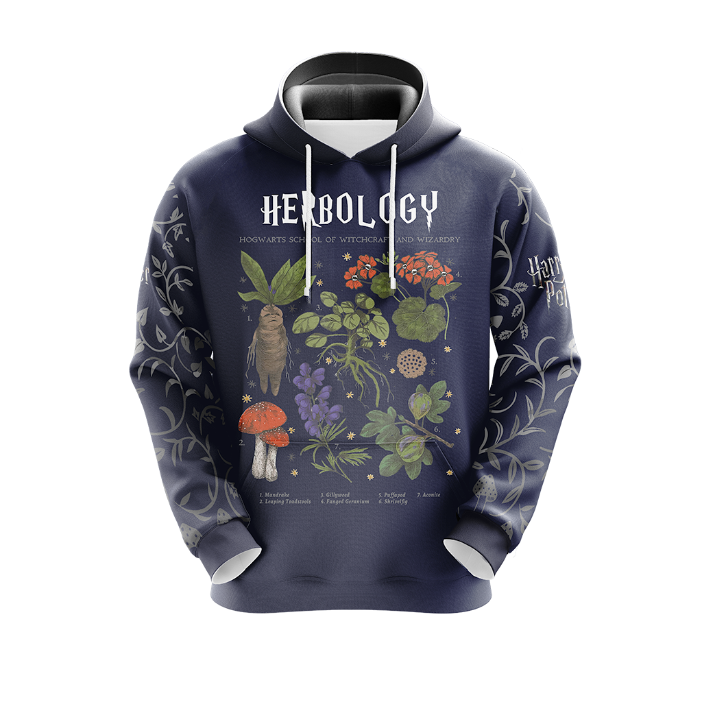 Harry Potter Hogwarts Wizarding School Herbology T-shirt Zip Hoodie Pullover Hoodie