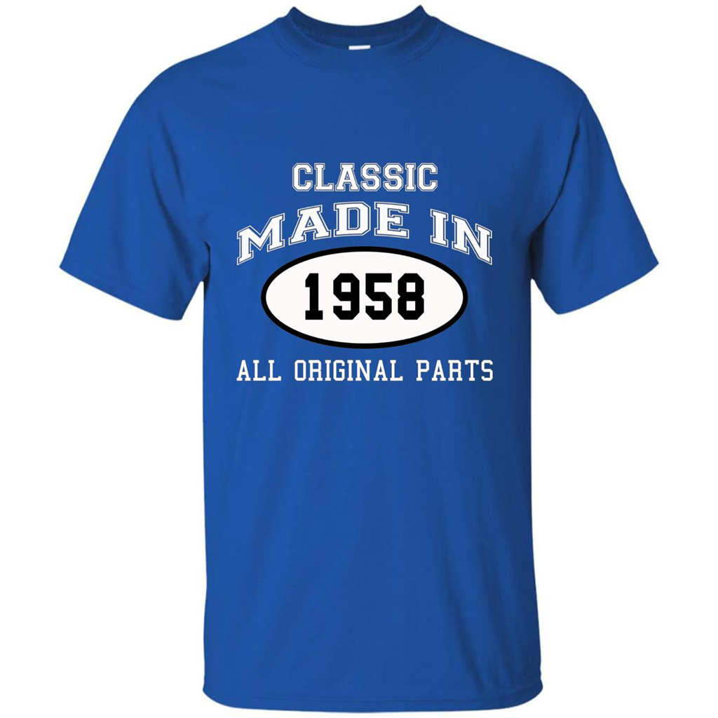 Birthday Gift T-shirt Classic Made In 1958 All Original Parts T-shirt Royal