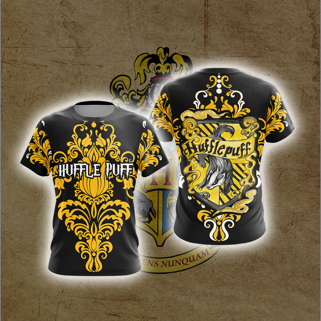 Harry Potter Hogwarts Castle - Hufflepuff House Wacky Style Version 1 Unisex 3D T-shirt