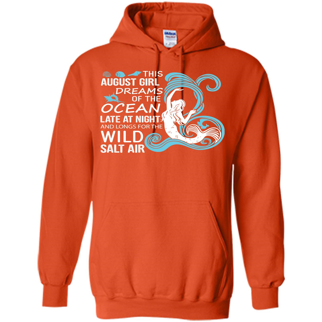 This August Girl Dreams Of The Ocean Late At Night T-shirt Orange