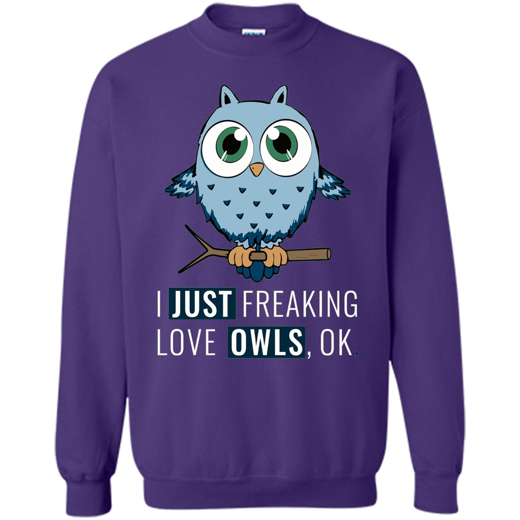 Funny Night Owl Gifts I Just Freaking Love Owls Ok T-shirt Orange