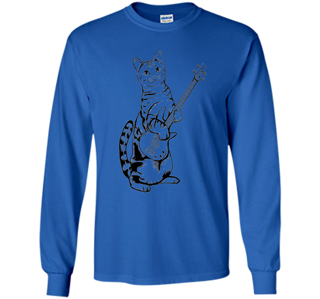 Bassist T-shirt Cat Playing Bass T-shirt Royal