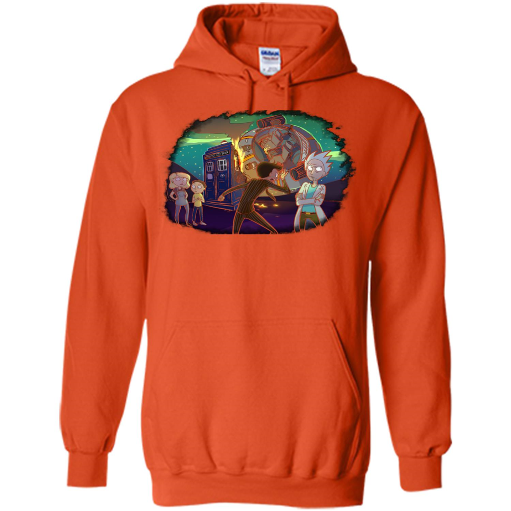 Doctorwho Vs Rick And Morty T-shirt Orange