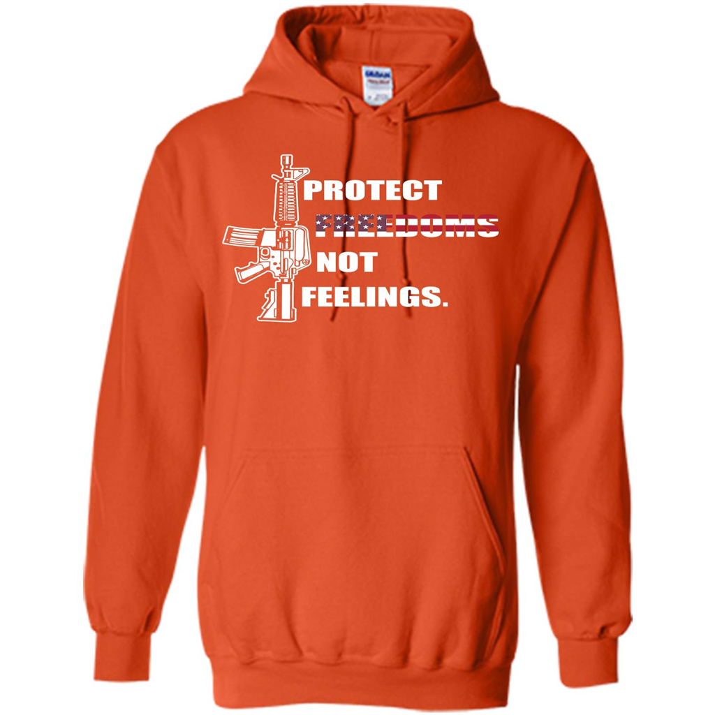 Military T-shirt Protect Freedoms Not Feelings Orange