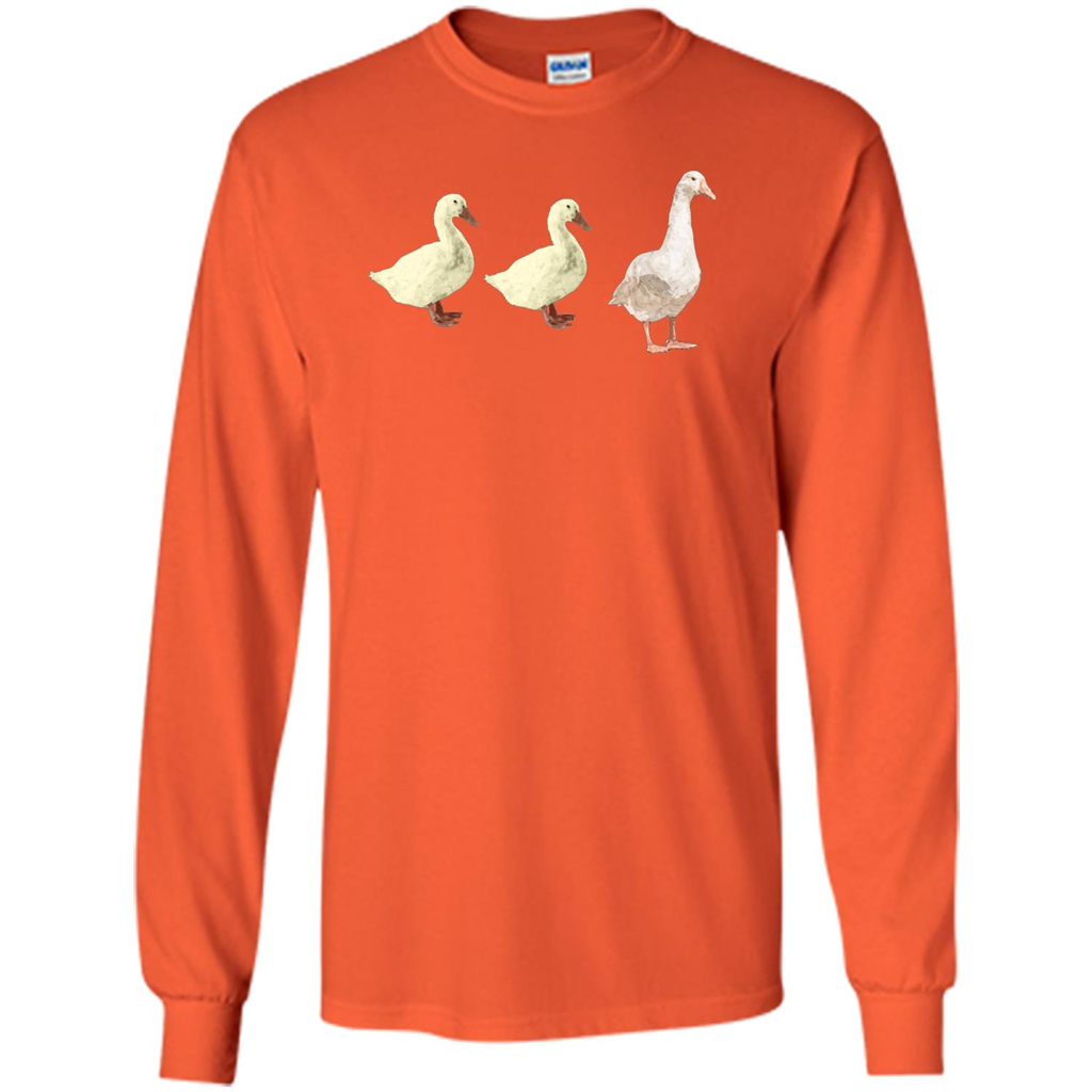 Duck and Goose Funny Farm Animal T-shirt Orange