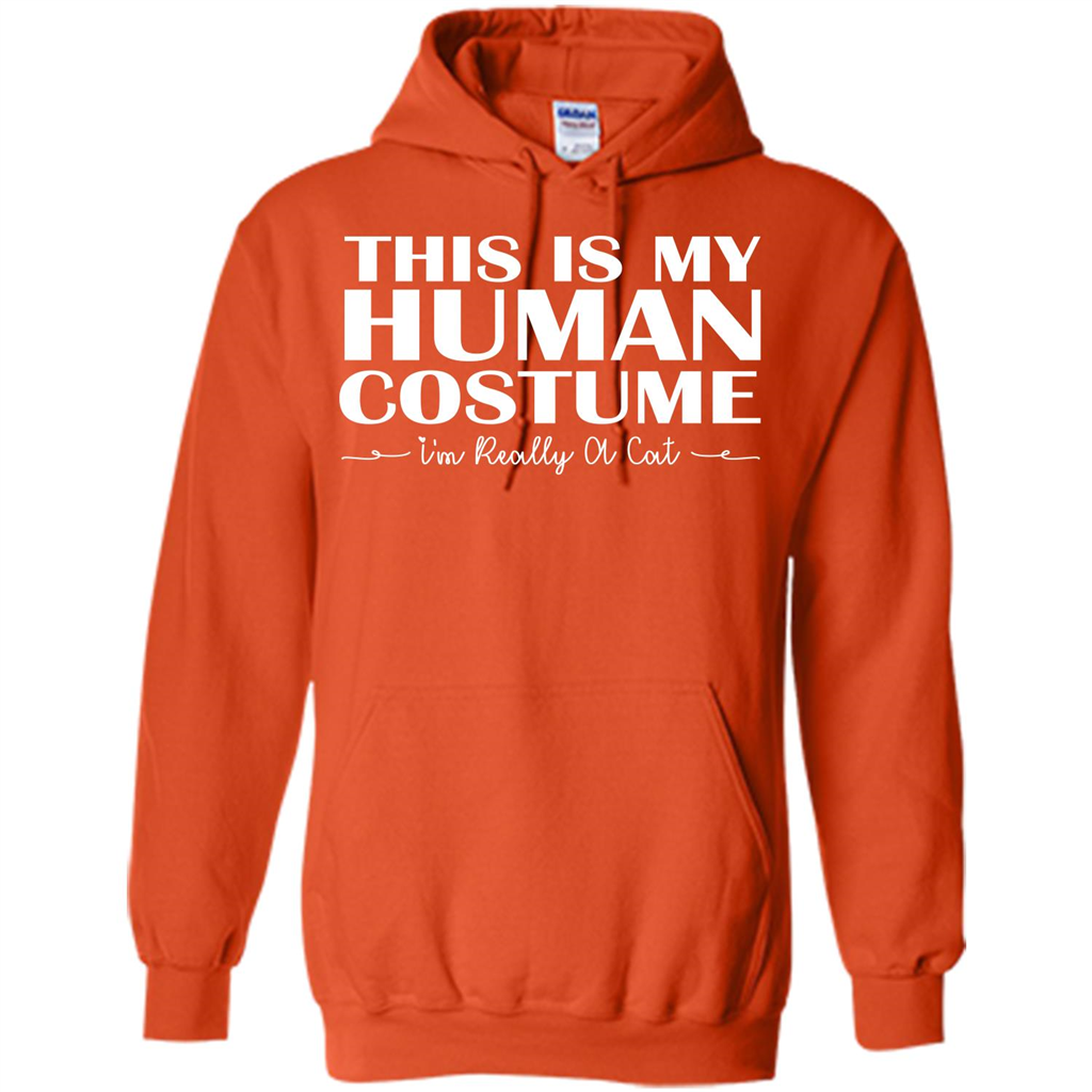 Halloween T-shirt This Is My Human Costume I'm Really A Cat T-shirt Orange