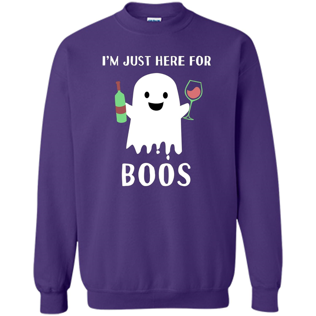 I'm Just Here For Boos T-shirt Funny Halloween Wine for Adults Orange