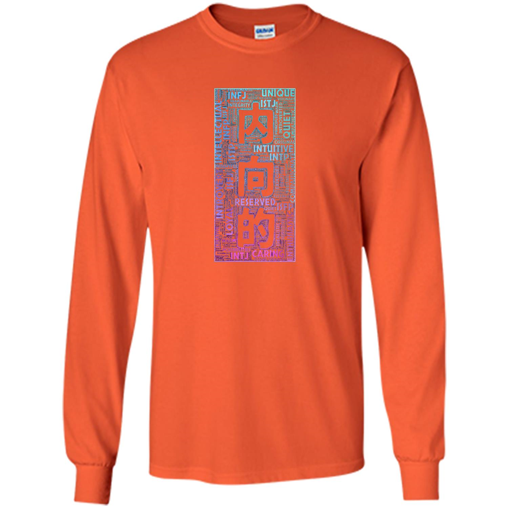 Japanese Introvert T-Shirt With Kanji Text Orange