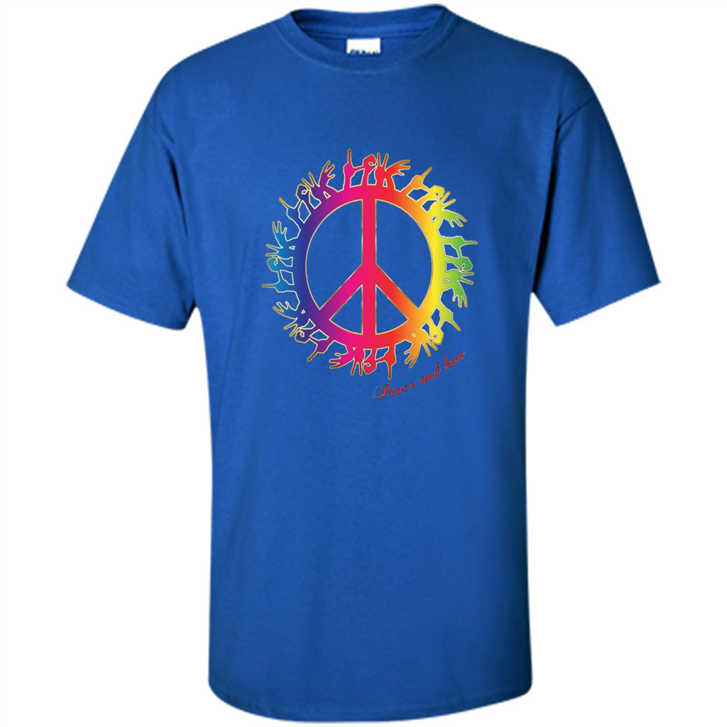 Peace and Love American Sign Language ASL T-shirt Royal