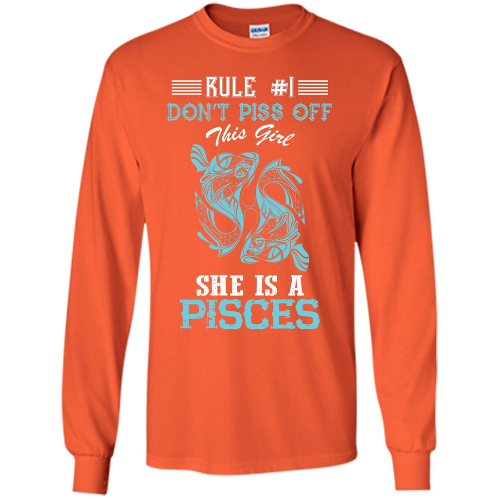 Pisces T-shirt Rule Dont Piss Off This Girl T-shirt Orange