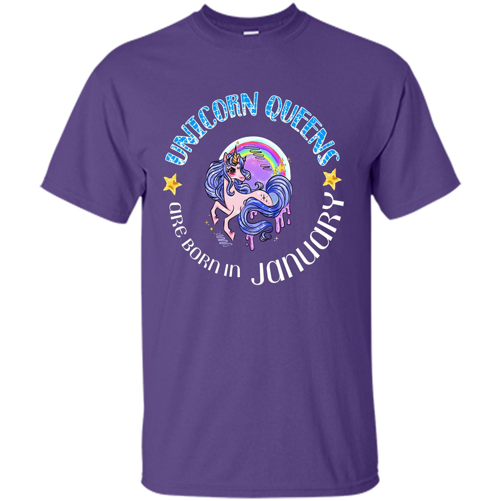 January Unicorn T-shirt Unicorn Queens Are Born In January Purple