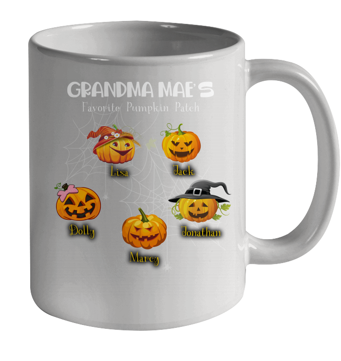Grandma mae's favorite pumpkin patch Halloween Custom Ceramic Mug 11oz