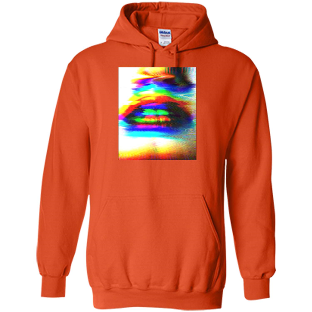 Glitch Art Lips T-shirt Orange
