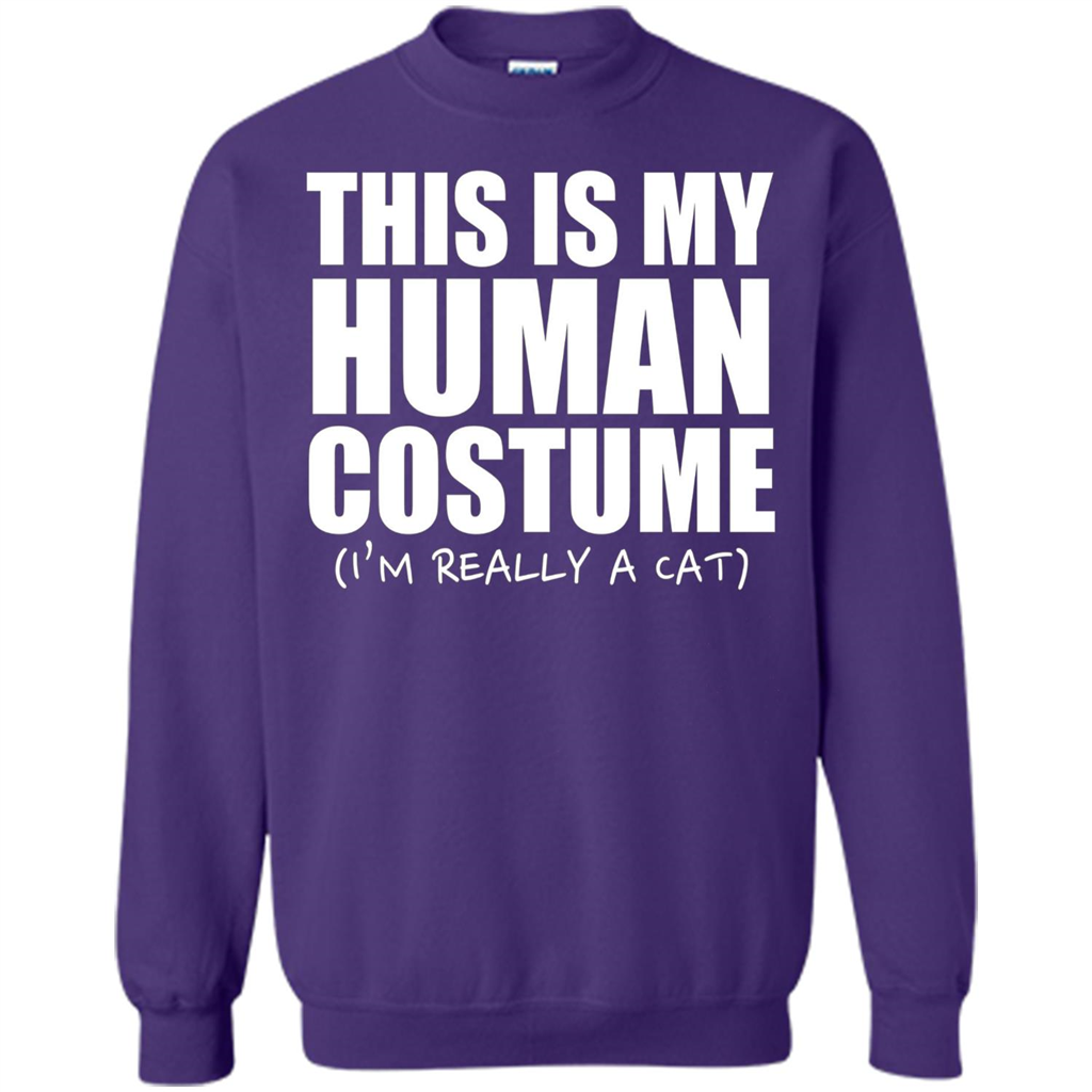 This Is My Human Costume I'm Really A Cat Halloween T-Shirt Orange