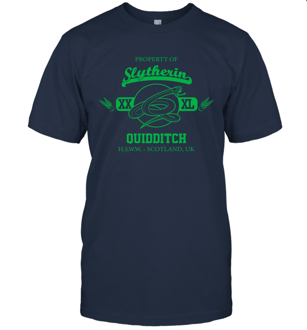 Property Of Slytherin Quidditch Harry Potter T-Shirt T-Shirt Navy