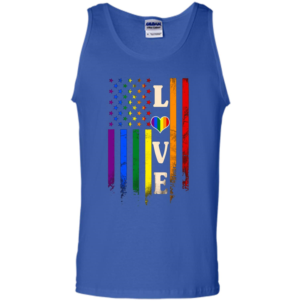 LGBTQ Pride T-shirt Love Rainbow Heart Flag Royal