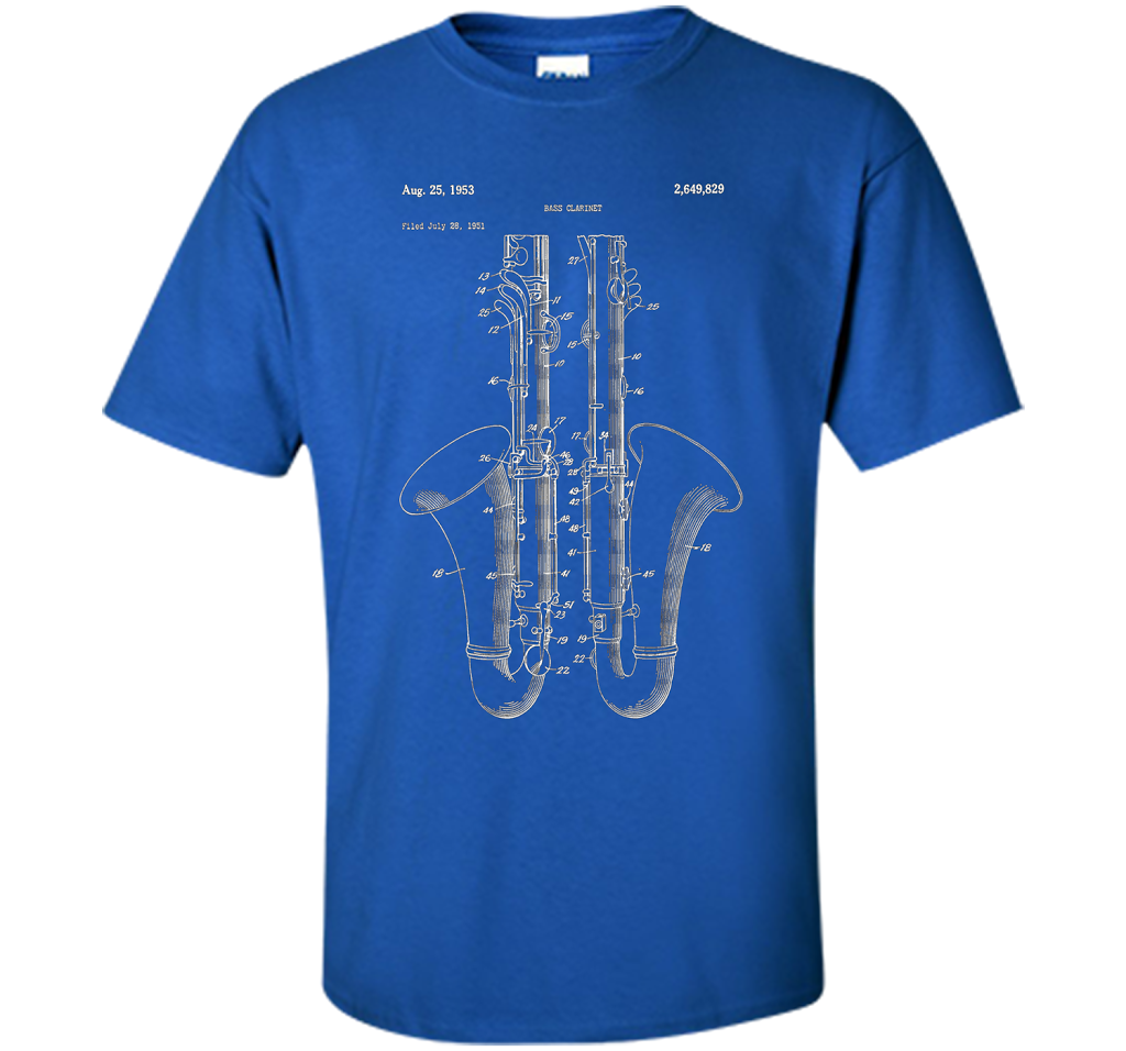 Bass Clarinet Design Shirt - Marching Band Tee T-shirt Royal