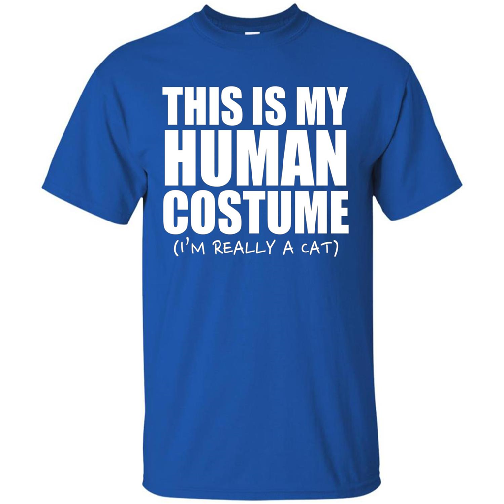 This Is My Human Costume I'm Really A Cat Halloween T-Shirt Royal