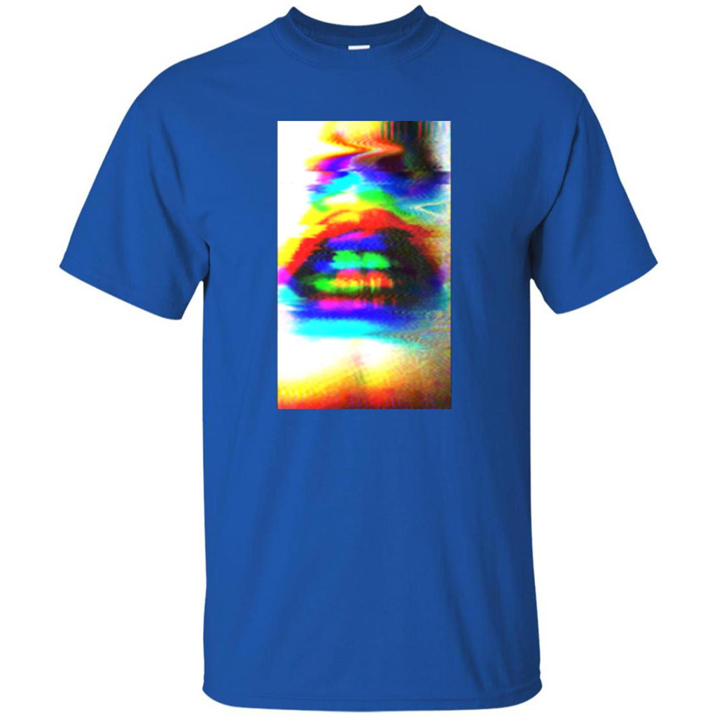 Glitch Art Lips T-shirt Royal