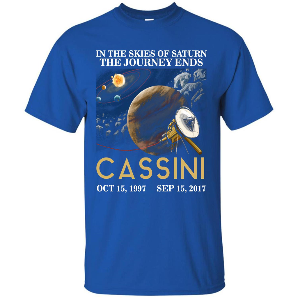 Cassini Grand Finale T-shirt In The Skies Of Saturn T-shirt Royal