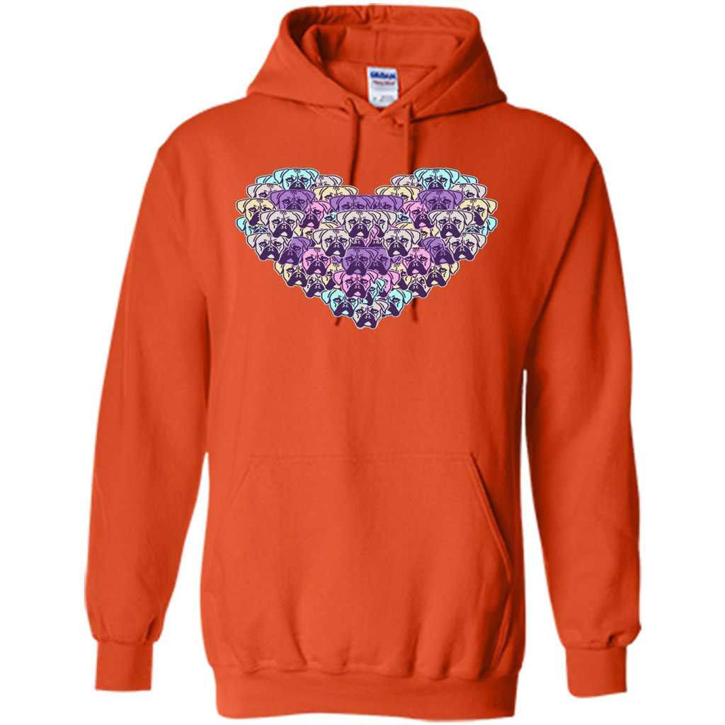 Boxer Dog Heart Mosaic Dog Lover T-shirt Orange