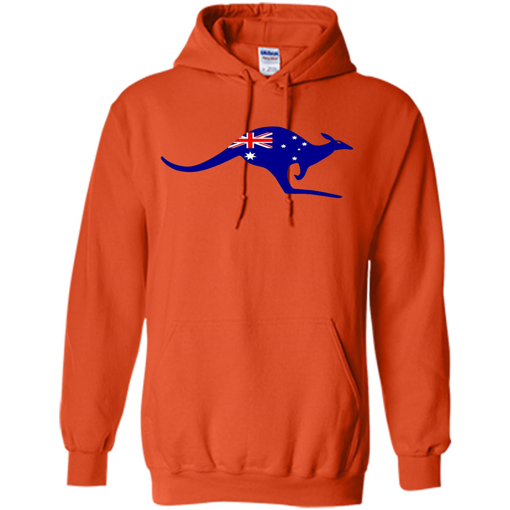 Australian Flag Kangaroo T-shirt Australia Vacation T-shirt Orange