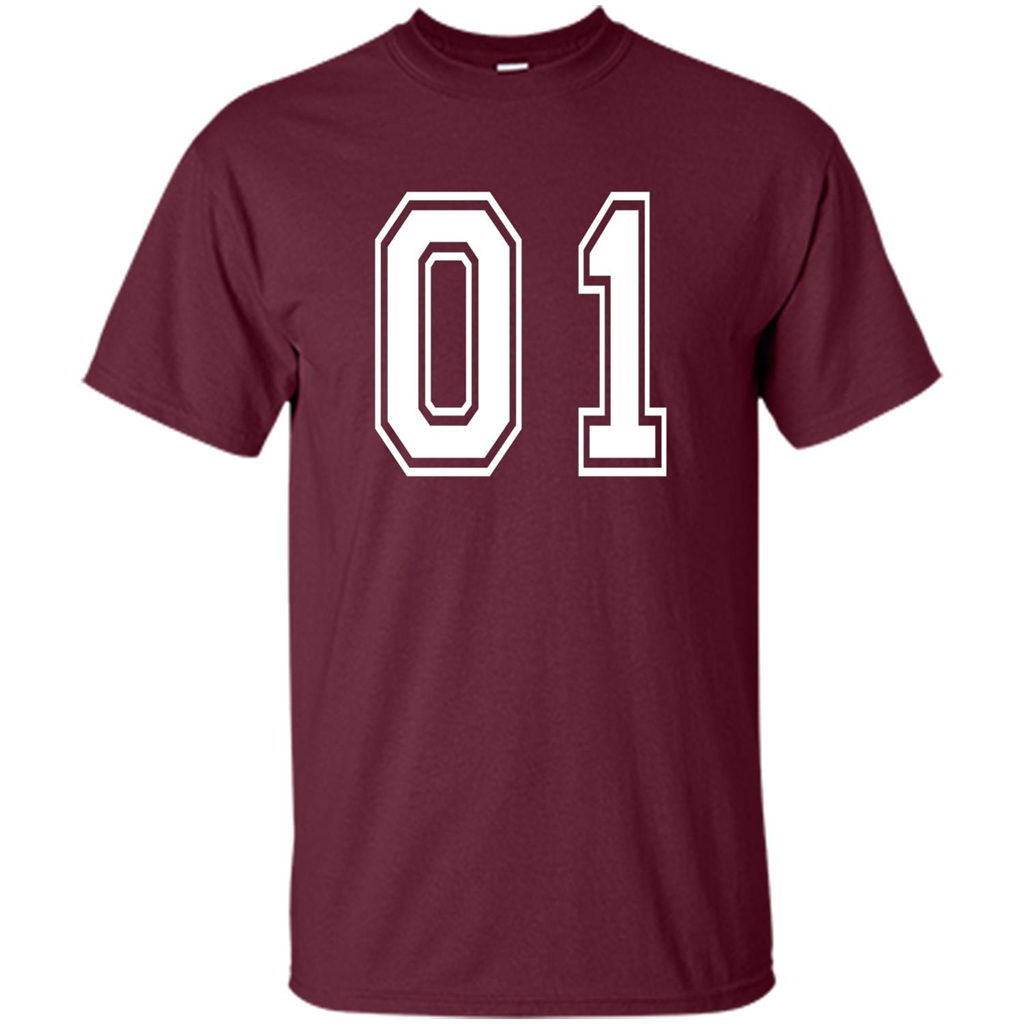 Sports Team School Numbers T-Shirt 01 Maroon