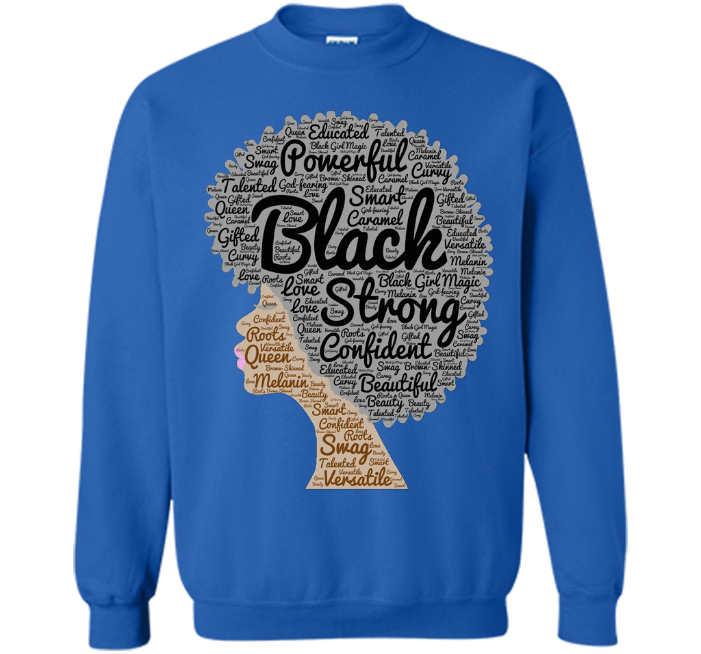 Afro Word Art Natural Hair T-Shirt for Black Women shirt Royal