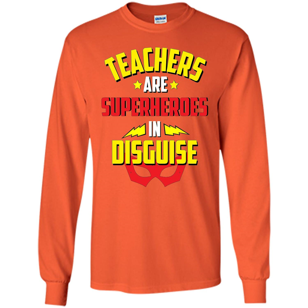Funny Teacher Superpower Superhero In Disguise T-shirt Orange