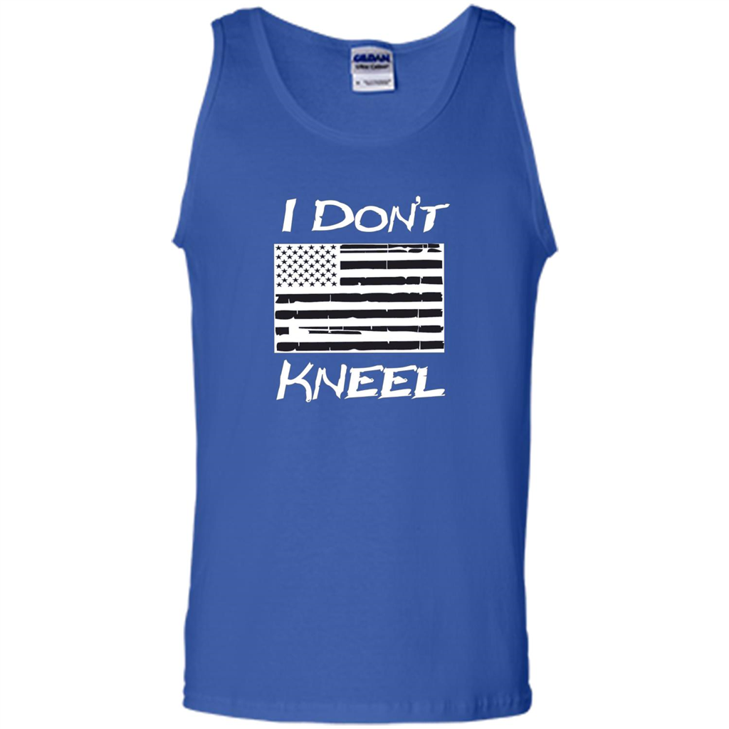 Military T-shirt I Don't Kneel Patriotic Flag T-shirt Royal