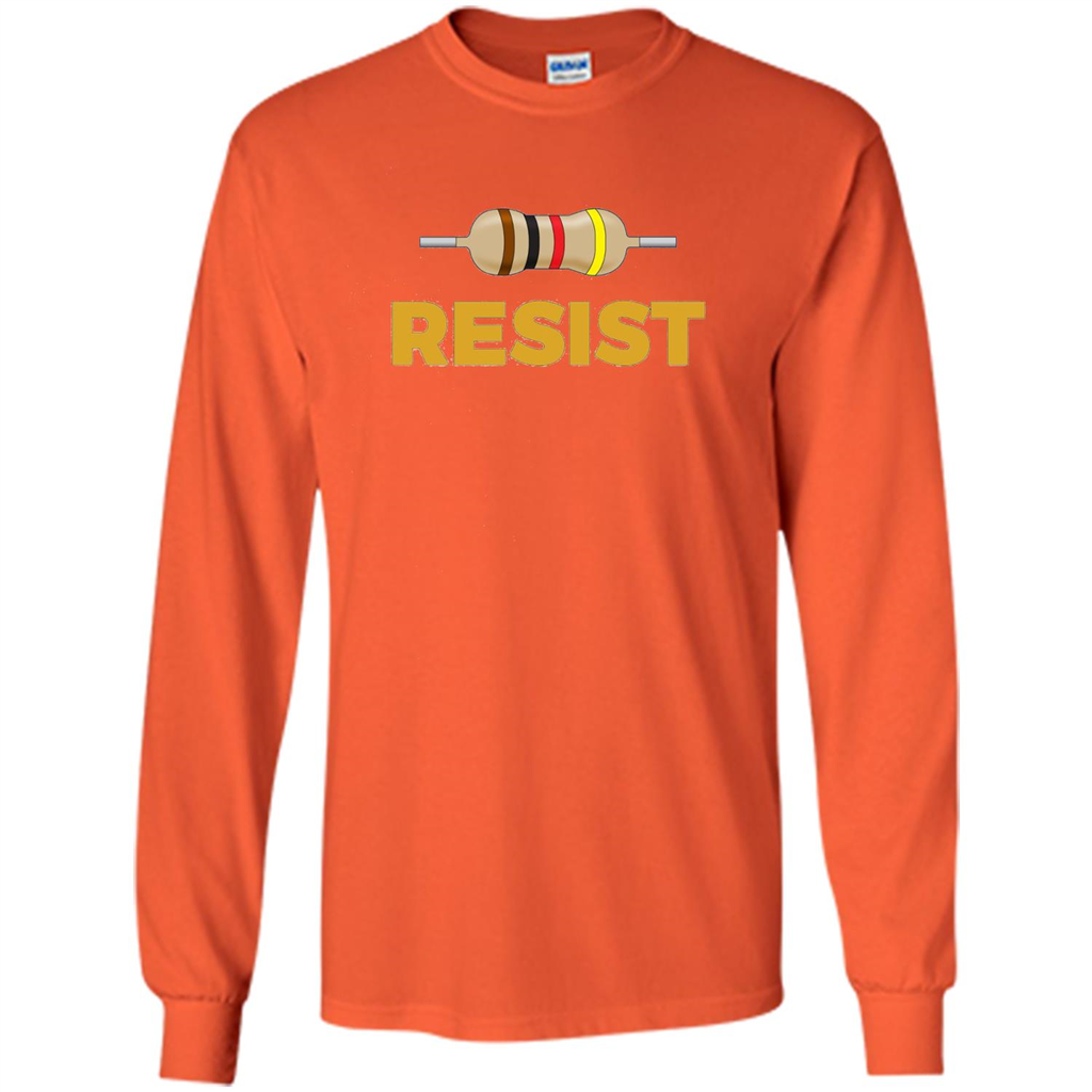 Resist! Funny Electronic and Science Geek T-shirt Orange