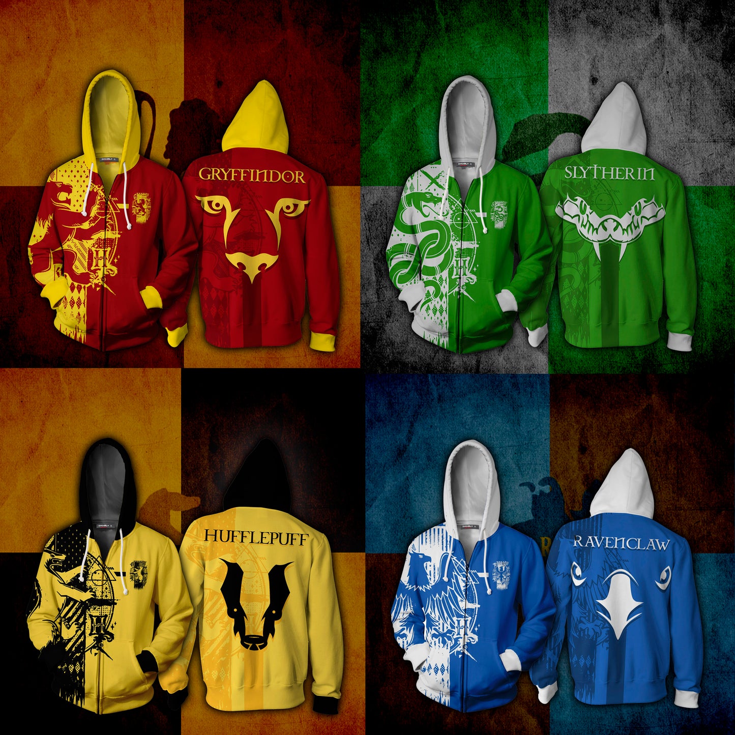 Quidditch Slytherin Harry Potter Zip Up Hoodie