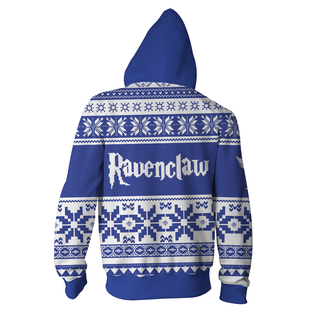 The Ravenclaw Eagle Harry Potter Ugly Christmas Zip Up Hoodie