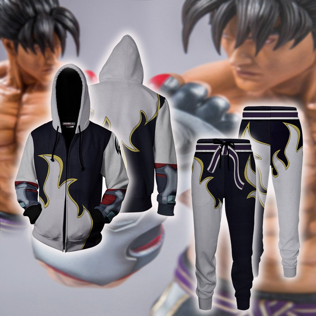 Tekken Jin Kazama White Flame Cosplay Jogging Pants