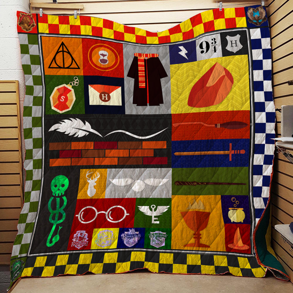 Harry Potter Symbols 3D Quilt Blanket Queen (203x228CM)