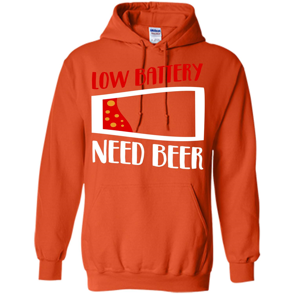 Beer T-shirt Low Battery Need Beer T-shirt Orange