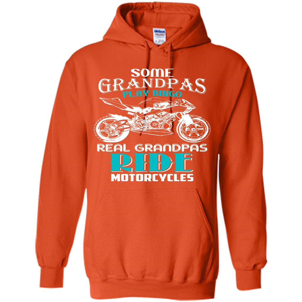 Papa T-shirt Real Grandpas Ride Motorcycles Orange