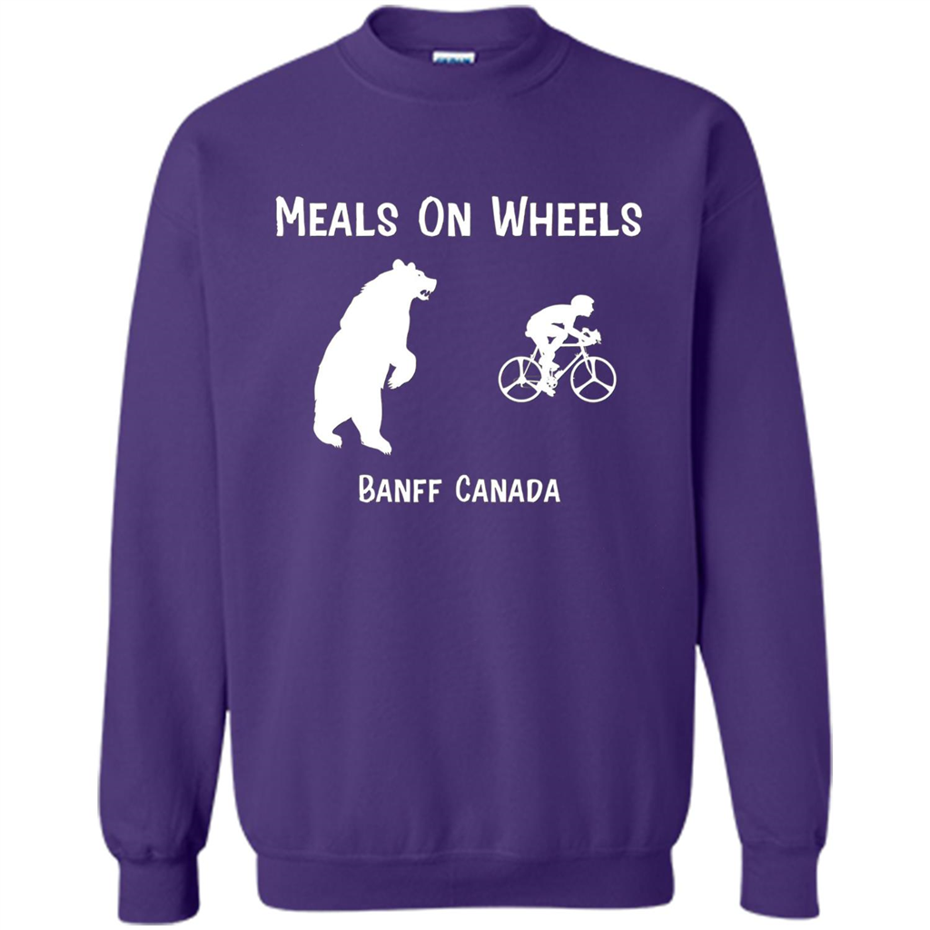 Funny Bear Chasing Bike Rider Meals On Wheels T-shirt Orange