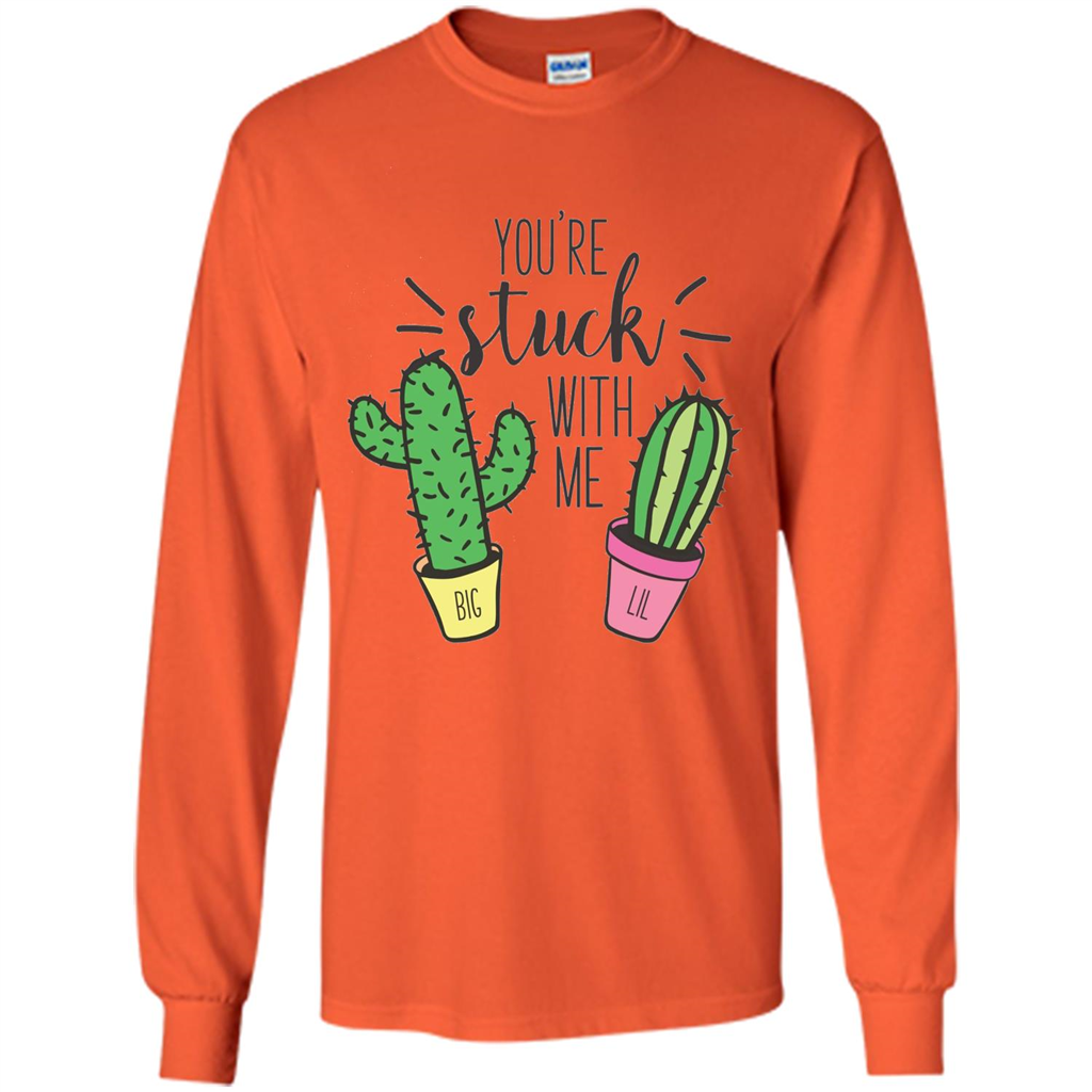 You're Stuck With Me Cactus Big Little T-shirt Orange