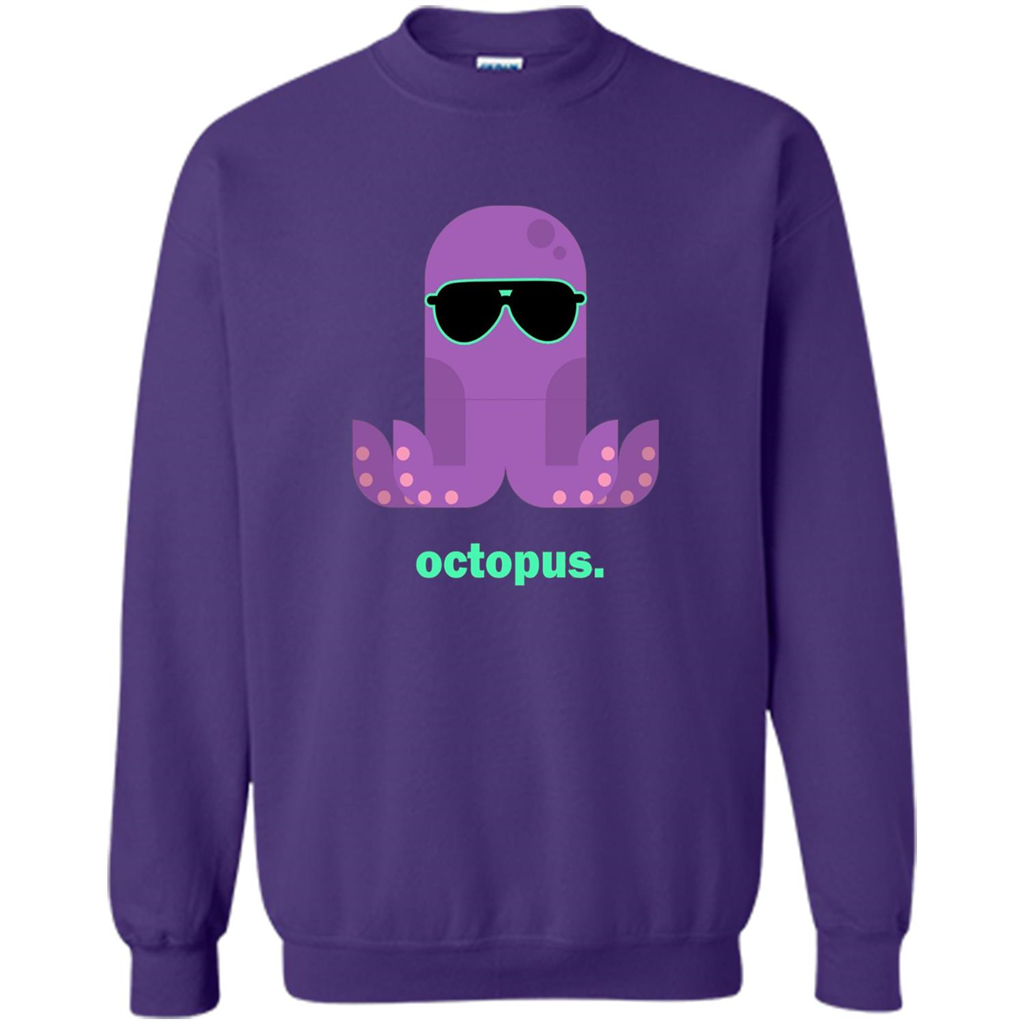 Sunglasses Hipster Squid T-shirt Sea Animals Octopus T-Shirt Orange