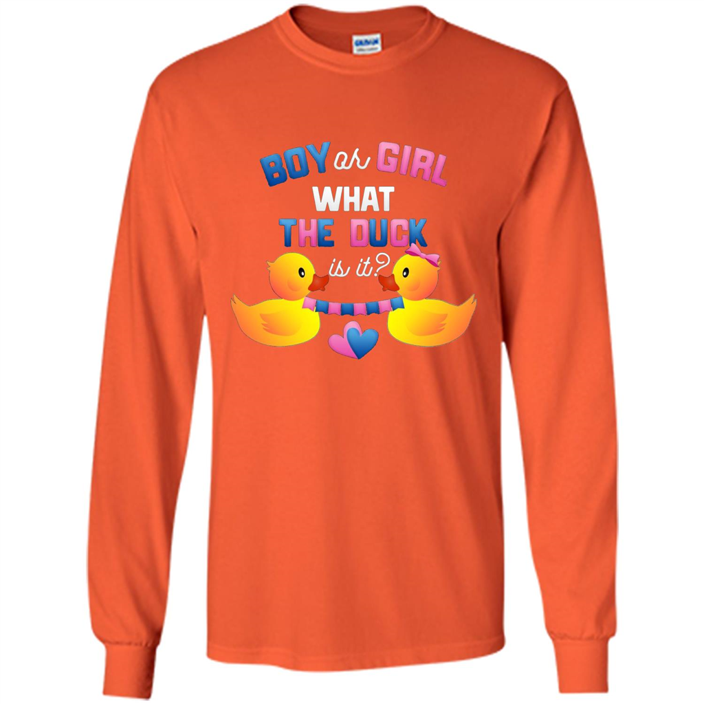 Boy Or Girl What The Duck Is It T-Shirt Gender Reveal Party T-Shirts Orange