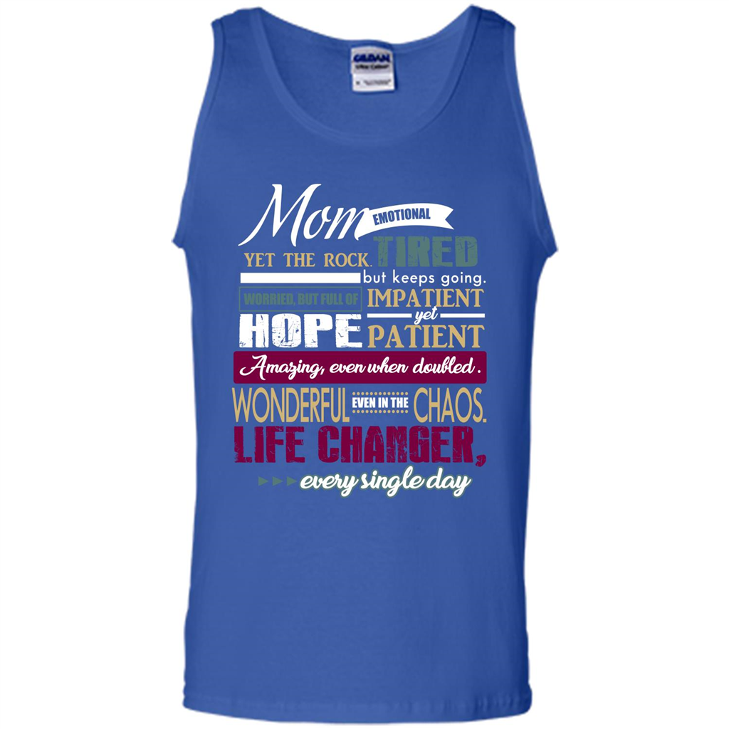 Mothers Day T-shirt Mom Emotional Yet The Rock Tired T-shirt Royal